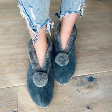 Load image into Gallery viewer, Suede Slipper Boots in Cadet Grey - JosieBear