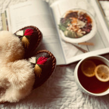 Load image into Gallery viewer, Natural Fur Brown Range Embroidered Slip on Slippers Lucky Dip - JosieBear