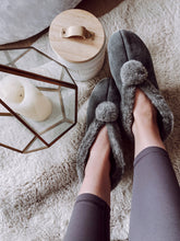 Load image into Gallery viewer, Suede Slipper Boots in Cadet Grey - JosieBear