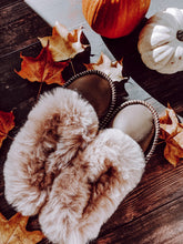 Load image into Gallery viewer, Brown Range Sheepskin Slippers with Pinkish Fur Lucky Dip
