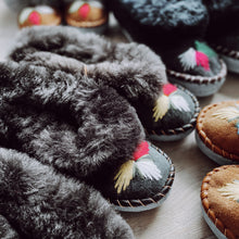 Load image into Gallery viewer, Dark Fur Sheepskin Moccasins
