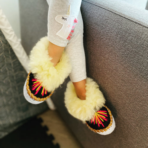 Children's Multicolour Embroidered Slippers Lucky Dip [Seconds] - JosieBear