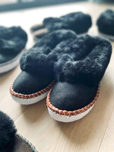 Mens Black Range Sheepskin Slippers Lucky Dip - JosieBear